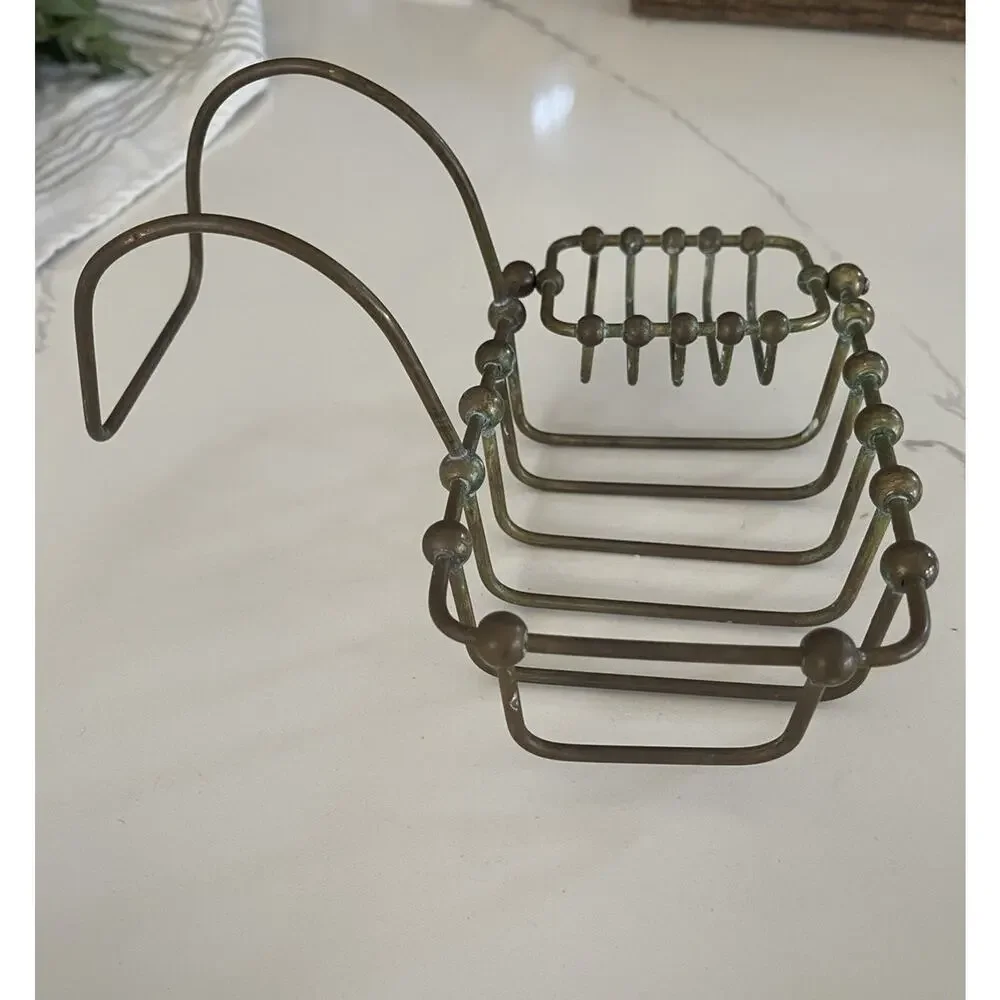 Vintage Brass Soap and Sponge Holder for 7' Clawfoot Tubs Patina Brass Finish